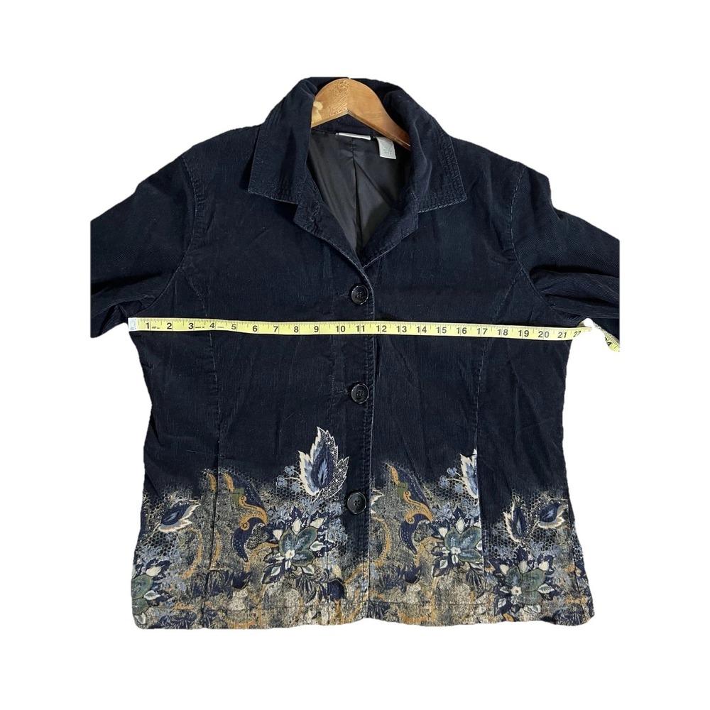 Chico Womens Blazer 2 Black Peacock Print Vintage Y2K Classic Single Breasted - Picture 15 of 16